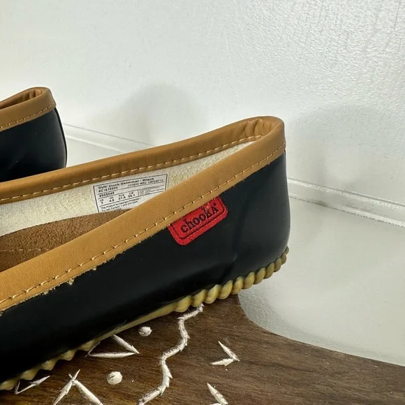 Chooka Duck Skimmer Black and Tan Flats and Loafers with Decorative Bow - Size 7 - Picture 4 of 10